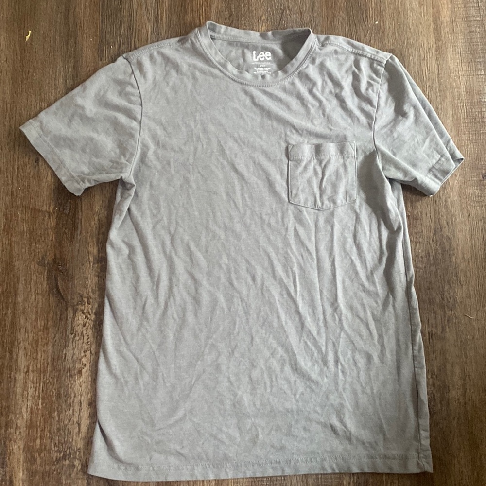 Grey Cotton T-Shirt with Pocket